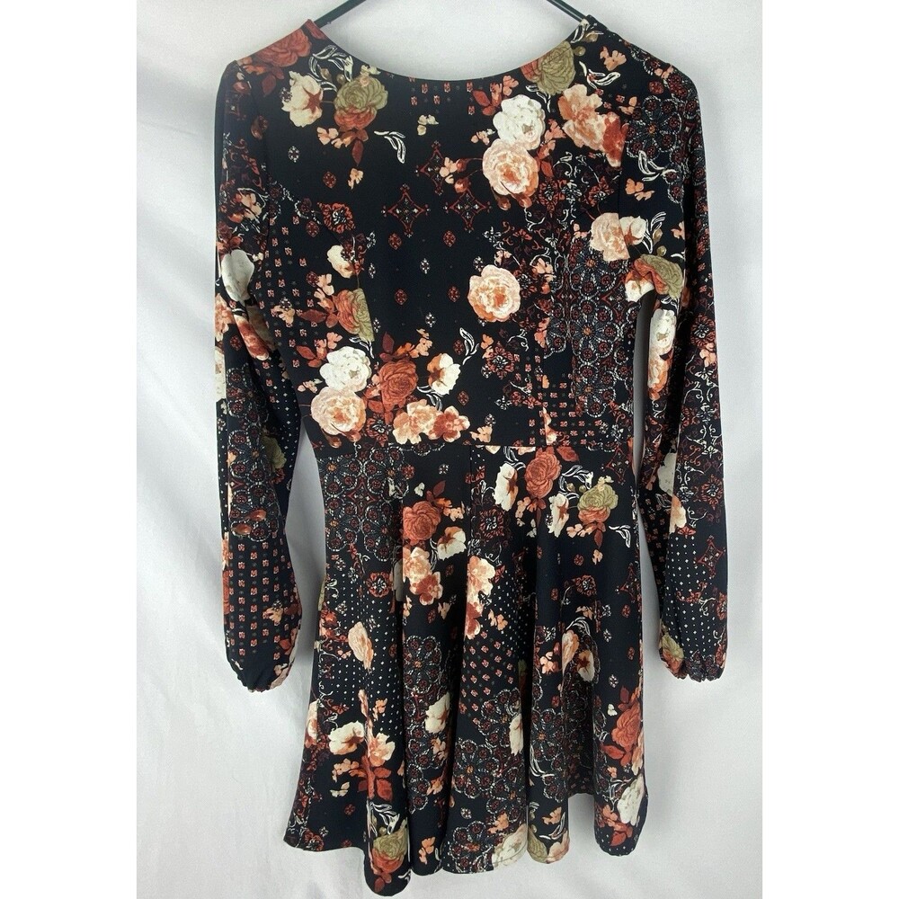 Abercrombie & Fitch Dress Womens S Babydoll Mini Flare Floral Long Sleeve‎ Fall - Picture 9 of 13